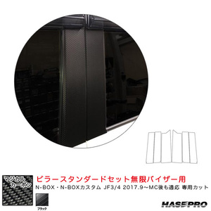 マジカルカーボン ピラースタンダードセット無限バイザー用 N-BOX JF3/4 2017.9～MC後も適応 【ブラック】 ハセプロ CPH-VM69 ht