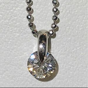 *Pt850/Pt900 diamond 0.30ct attaching pendant necklace *