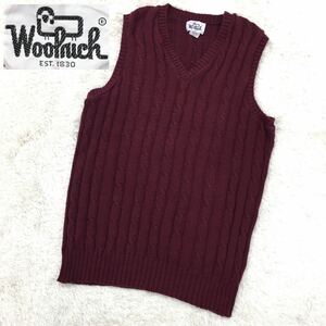 Woolrich Woolrich Vintage свитер хлопок вязаный лучший безрукавка кабель плетеный размер XL America USA производства 