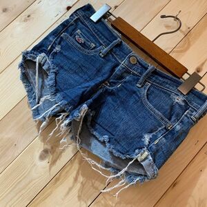 [KWT2646] HOLLISTER damage Short jeans Kids woshu blue 24 navy blue 