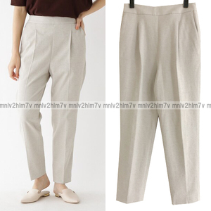 .20520 jpy [ Dress Terior DRESSTERIOR]linen. tuck tapered pants tuck pants Easy pants light beige 38 size 