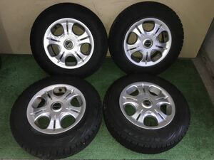 VAGGIO PCD: 100 J数 : 5 オフセット （ET）: 32 ハブ径：約73mmブリヂストンBLIZZAK REVOGZ 155/80R13 2014年 7~8分スタッドレス パッソ等