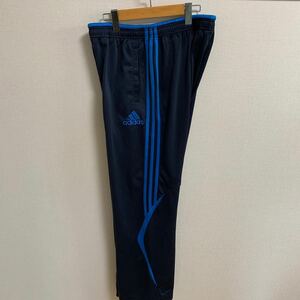 【XO 美品】adidas ジャージ パンツ アディダス ネイビー ブルー サッカー フットサル トレーニングウェア スポーツウェア ランニング