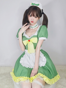  made clothes set roli.ta One-piece Katyusha apron cosplay Kiyoshi . lovely light green Lolita .roli costume 