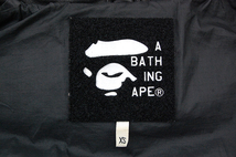 名作！定価14万円 アベイシングエイプ A BATHING APE 極柔の最高級羊革 オールドスクール シープレザーダウンジャケット 黒/RUN DMC_画像4