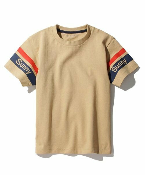 ラスト　新品　THE SHOP TK(Kids)　Sunny袖ラインTシャツ　サンドベージュ(053)　15(150cm)　定価1089円