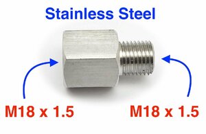 ステンレス　センサー　アダプター オス－メス変換コネクター　オスM18P1.5ー メスM18 P1.5 HEX 22