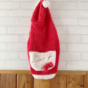 未使用 ニッセン ペット服 クリスマス もこもこ パーカー 小型犬用 LLサイズ サンタ 犬服 パグ キャバリア ボストンテリア等 ポケット H