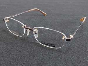 新品　GIORGIO ARMANI　ジョルジオ・アルマーニ　日本製　メガネ　眼鏡　高級感　上品　ツーポイント　軽い　ブラウン系