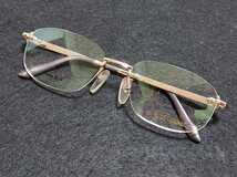 新品　S.T.Dupont　エステーデュポン　メガネ　眼鏡　高級感　上品　ツーポイント　チタン　ゴールド_画像5
