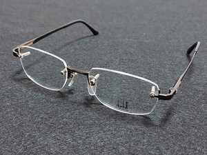 新品　dunhill　日本製　メガネ　眼鏡　高級感　上品　ツーポイント　チタン　軽い　ブラウン系　オシャレ