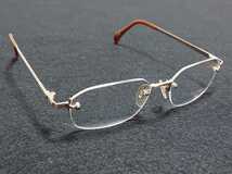 新品　TITANOS チタノス　日本製　メガネ　眼鏡　高級感　上品　ツーポイント　チタン　ゴールド_画像4