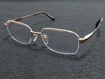 新品　LIMITED　リミテッド　日本製　メガネ　眼鏡　高級感　上品　ハーフリム　チタン　薄いゴールド_画像4