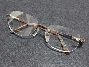 新品　Fiat lux!　フィアットルクス　日本製　メガネ　眼鏡　高級感　上品　ツーポイント　チタン　ピンクブラウン　綺麗