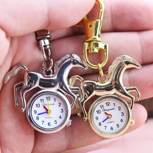 [ postage our company charge ] pocket watch horse hose horse Sara bread key holder pocket watch silver Gold quartz cyd090-A