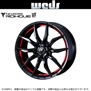 WEDS ウェッズ NOVARIS ROHGUE VF 18x8.0 42 5H/114.3 ピアノブラック/レッドライン アルミ ホイール 1本 40071 トラスト企画 (179133006