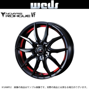 WEDS ウェッズ NOVARIS ROHGUE VF 17x6.5 42 4H/100 ピアノブラック/レッドライン アルミ ホイール 1本 40064 トラスト企画 (179132999