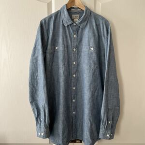 L.L.Bean エルエルビーン デニムシャツ タンガリーシャツ XL シャンブレーシャツ 長袖 大きいサイズ ワーク llbean ダメージ