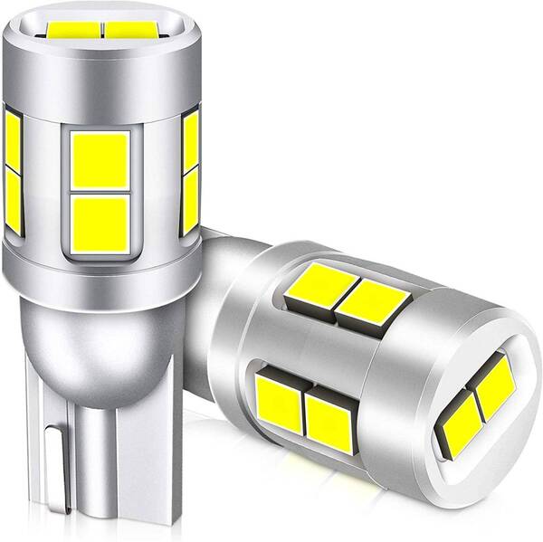 『送料無料』T10 led 超爆光 ホワイト 2球で1000ルーメン 6500K 日本製LEDチップ DC12V ポジションランプ 2個 WE 白 ライト バルブ