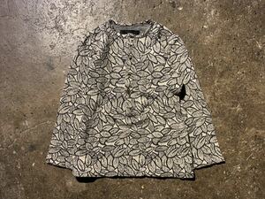 tricot COMME des GARCONS 80s leaf pattern Henley neckline knitted L/S cut and sewn Toriko Comme des Garcons AD inscription none TB-050390
