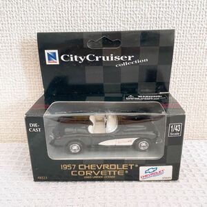 新品 NewRay City Cruiser Collection 1957 CHEVROLET corvetteシボレーコルベット シティクルーザー ミニカー1/43フィギュア黒クラシック