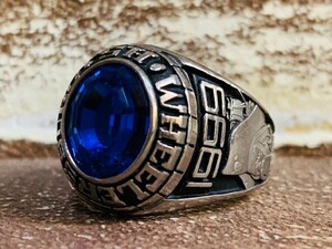 * rare!1999 year Justin z company Vintage high school ring.90'sVintage.21 number. college. ring. Roo do series lock Biker lagido style 