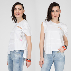 diesel short sleeves deformation cut and sewn T-shirt white white DIESEL XS 00SU7Y 0JAUQ