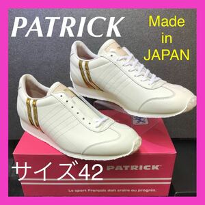 * new goods * original leather *PATRICK PAMIR+GD Patrick pami-ru+ Gold white made in Japan stereo a leather 502320