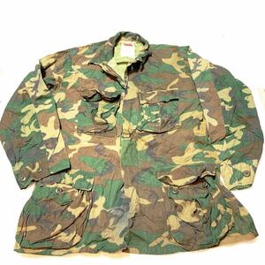 米軍放出品　実物グリーンリーフ リップストップ　ウッドランド 迷彩　BDUジャケット サイズM程度　ベトナム戦争　ナム戦