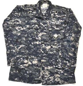 米軍放出品 NAVY USN ネイビー NWU ブルー デジタル迷彩 ジャケット 上着 S/XL
