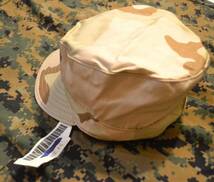 A 新品 タグ付き 実物 米軍放出品 3C デザート迷彩 パトロールキャップ 帽子 # Sサイズ 54cm USMC ACU NWU 6 3/4_画像2