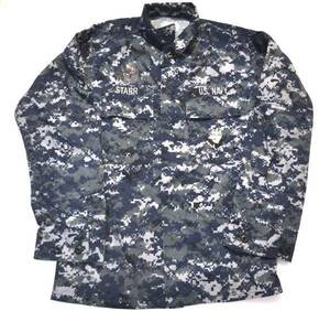 A 米軍放出品 NAVY 海軍 USN NWU ネイビー ブルー デジタル 迷彩 ジャケット 上着 S/L おすすめ