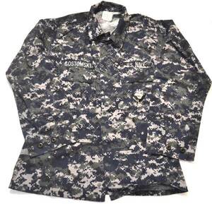 米軍放出品 NAVY USN ネイビー NWU ブルー デジタル迷彩 ジャケット 上着 M/R