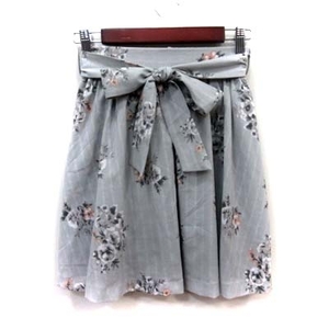  Nice Claup NICE CLAUP flair skirt gya The - Mini floral print gray /YI lady's 