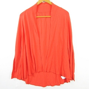  L ELLE cardigan long sleeve medium height rayon 38 orange kz3963 lady's 