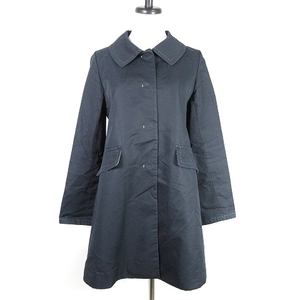  ef-de ef-de coat turn-down collar springs long sleeve long fly front cotton thin plain 9 navy blue navy outer /NA lady's 