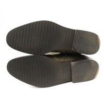アンリークイール HENRY CUIR ロング ブーツ ステッチ サイドジップ レザー グリーン系 37 23.5cm 靴 IBO26 レディース_画像7