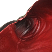 アンリークイール HENRY CUIR ロング ブーツ ステッチ サイドジップ レザー グリーン系 37 23.5cm 靴 IBO26 レディース_画像9