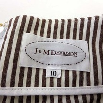 ジェイ&エムデヴィッドソン J&M Davidson キュロット スカート シアサッカー ストライプ M 10 ブラウン 茶色 ベージュ 国内正規品 レディー_画像5