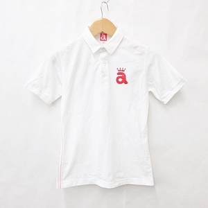 アルチビオ archivio ゴルフ シャツ 半袖 カラーステッチ ロゴ プリント ホワイト 白 レッド 44 メンズ