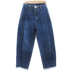 m Roo aMURUA Denim pants jeans tapered pants ankle height high waist cut off S blue blue /YM25 lady's 