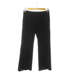  Ined INED pants velour slacks flair 7 black black /AO6 * lady's 