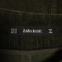 ザラ ベーシック ZARA BASIC スカート コーデュロイ フレア ロング マキシ XS 緑 カーキ /AO11 ☆ レディース_画像6