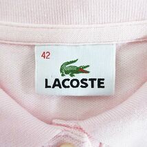 ラコステ LACOSTE ポロシャツ 半袖 ロゴ ストレッチ 42 ピンク ※EKM レディース_画像4