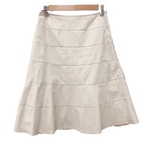  Natural Beauty NATURAL BEAUTY flair skirt knee height 36 beige /CT lady's 