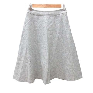  Natural Beauty Basic NATURAL BEAUTY BASIC flair skirt knee height wool XS gray /CT lady's 