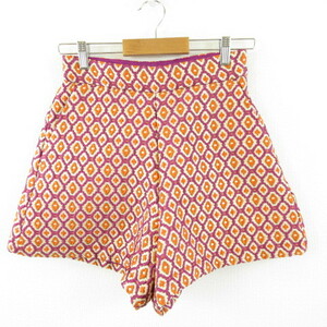  Ray Beams Ray Beams The Way of Chic culotte short pants total pattern lame purple orange 0 *A77 lady's 