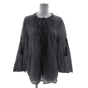  Koo kai KOOKAI shirt long sleeve flair sleeve frill fringe sleeve roll up gray 36 lady's 