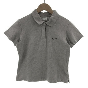  Nike NIKE рубашка-поло короткий рукав Logo вышивка лодыжка длина серый M женский 
