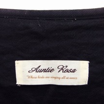 アンティーローザ Auntie Rosa ノーカラー ブルゾン アウター レース 七分袖 コットン 綿 F ブラック 黒 /FT28 レディース_画像3